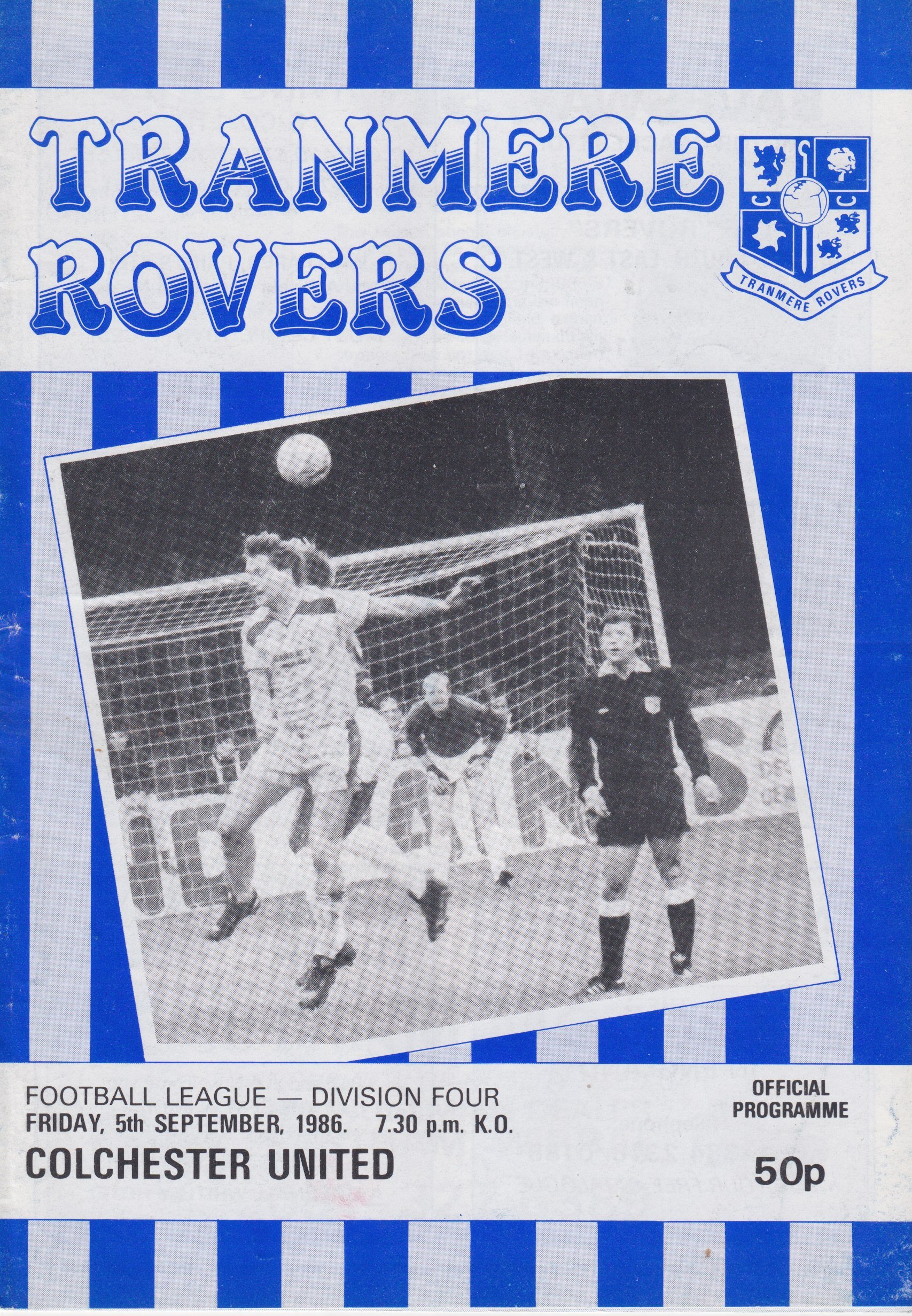 Tranmere Rovers v Colchester United match programme
